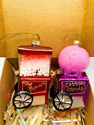 'Pop Floss' Popcorn Cart Bauble Cotton Candy Floss Cart Bauble Christmas Gift • £10