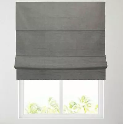 Charcoal Linen Blackout Lined Roman Blind -choice Of Standard Or Deluxe Headrail • £45