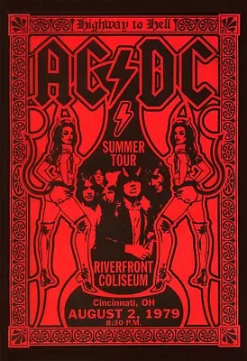 AC/DC Riverfront Coliseum 13  X 19  Re-Print Music Concert Poster • $19.95