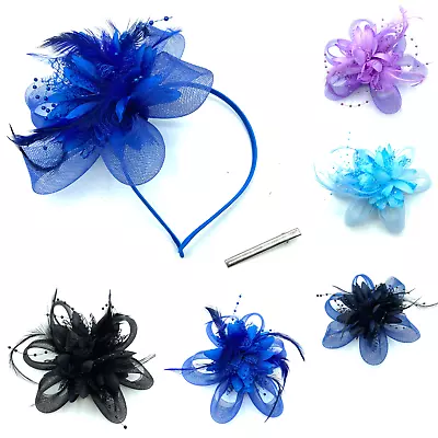 Ladies Beaded Feather Fascinator Clip/Aliceband Fascinator Weddings Races Ascot • £7.95