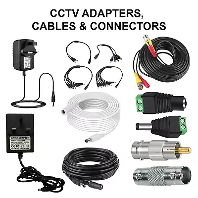 £2.90 • Buy 12V 1A 2A 3A Adapters Extension DCE Lead & 5M To 40M BNC Cables For CCTV Cameras