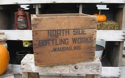 Vintage North Side Bottling Works Wausau WIS Wood Case Soda Bottle Crate 1920's? • $29.95