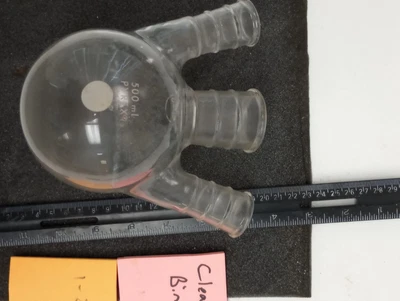 $12.99 • Buy 500 Ml 3 Neck 2 X 24:40  And Next Size Up Joint Round Bottom Flask GB