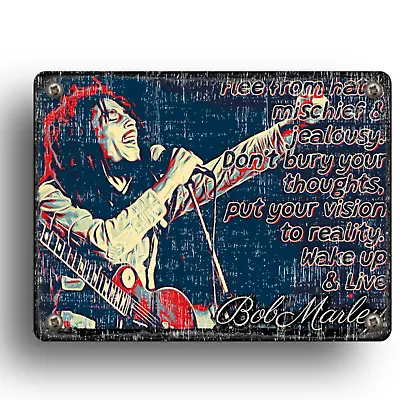 £5.99 • Buy Quotes About Life Poster Bob Marley Reggae Music Metal Signs Home Print Room Art