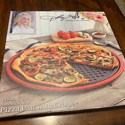DOLLY PARTON Red Non-Stick Carbon Steel Pizza Pan Set - Round Oven Safe Bakeware • $25