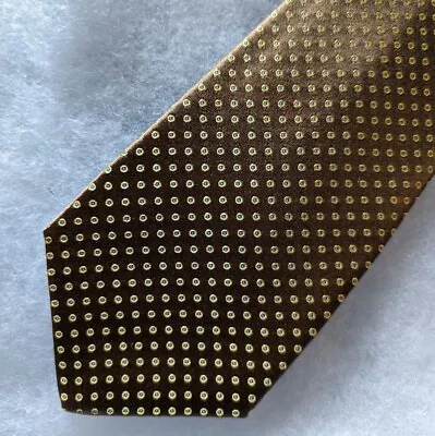 Kiton 7-Fold Brown Small Blue Yellow Circles Tie • $88