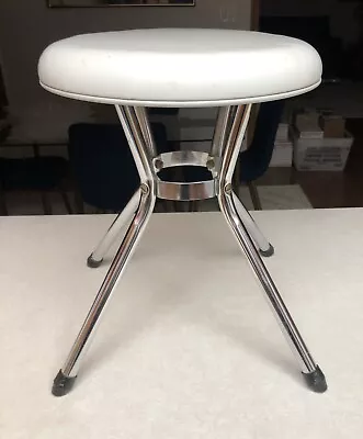 Vintage Cosco Mid Century Stool Chair White 16” 1960’s • $95.73