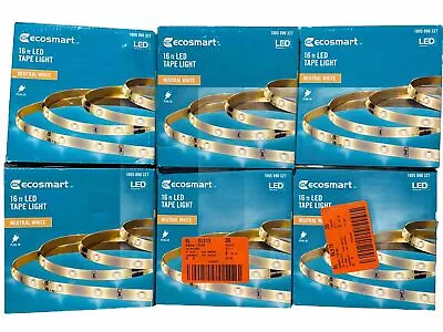 Lot Of 6 EcoSmart 16 Ft. Indoor Neutral White LED Strip Light • $49.99