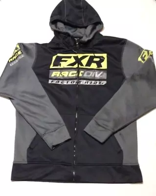 Men's FOX RACING Hoodie Size XL Motorcross Neon & Gray Sweatshirt AS IS • $16.49