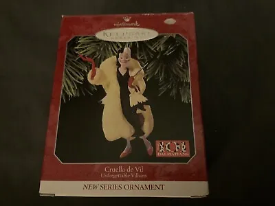 Vntg Hallmark Keepsake Disney Christmas Ornament 1998 Cruella De Vil Villian NIB • $12