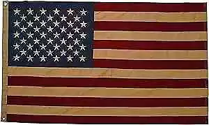  Ft Made In USA Luxury Embroidered Stars And Vintage American Cotton Flag 3x5 • $42.51