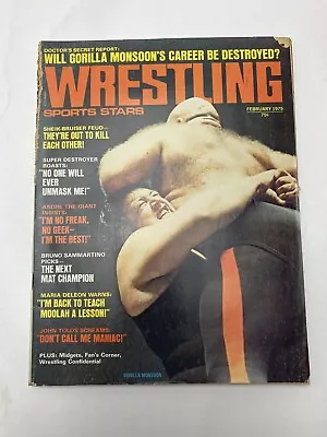 Vintage Wrestling Sports Stars February 1975 COMB SHIP $1 PER MULT • $3.54