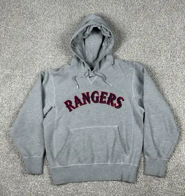 Texas Rangers Hoodie Mens Small Gray Nike Center Swoosh Pullover MLB Baseball • $29.95
