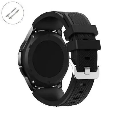 Black Rubber Silicone Replacement Watch Band Strap Quick Release Pins 4041 • $11.95