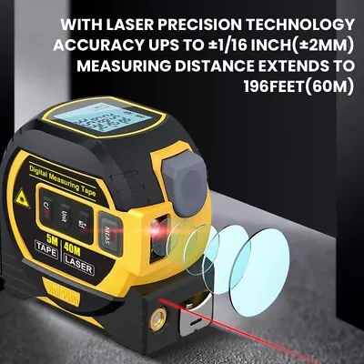 3 In 1 Digital Measure Tape Laser Distance Meter Measuring Tool Range Finder AU • $58