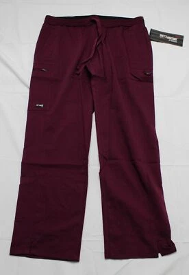 $13.49 • Buy Grey's Anatomy By Barco Women's Petite Cargo Scrub Pants BE5 Wine Size LP NWT