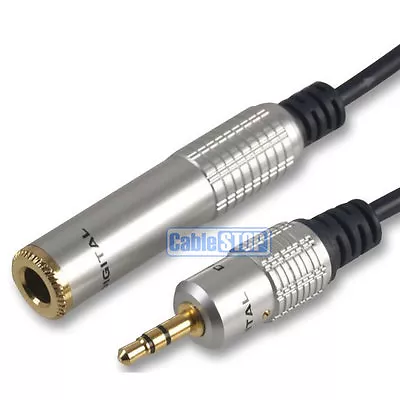 SHORT Mini 3.5mm Male To 6.35mm 1/4  Female Stereo Jack Headphone Adapter Cable • £4.95