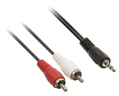 5m Aux Male Plug To 2x RCA Male Cable For Connecting IPhone/iPod To Speaker/Amp • £4.99