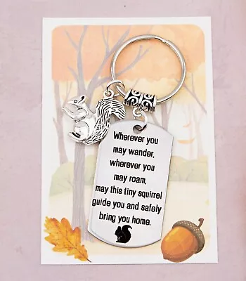 Squirrel Keyring Leader Keychain Thank You Gifts Safe Travels Cute Bag Charm • £8.99
