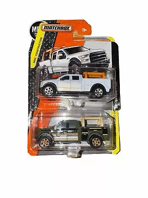 Lot Of 2 Matchbox Ford F150 Quad Cab Construction Pickup New In Package 1:64 • $6.89