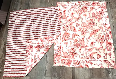 VTG Martha By Mail Pair Red Toile Pillow Cases - Shams 100% Cotton Made In Italy • $78