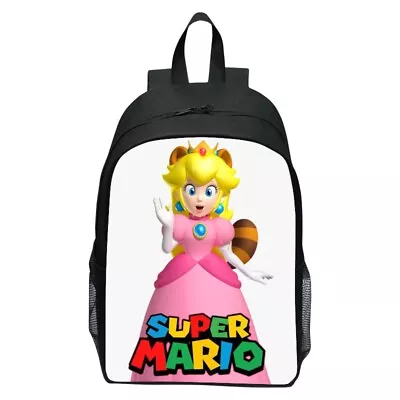 Anime Super Mario Princess Peach Shoulders Bag Cartoon Backpack School Bag Gift • £13.79