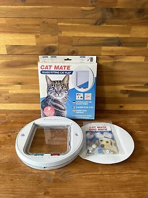 £19.99 • Buy Cat Mate 4 Way Locking Glass Fitting Cat Flap White Standard 210W Boxed New