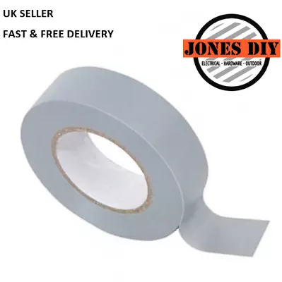 Grey Electrical Pvc Tape Insulation Insulating Tape Long Flame Retardent Rolls • £2.39