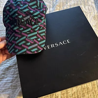 Versace La Greca Monogram Logo Baseball Hat 59 • $129.99