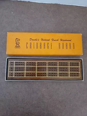 Vintage Druekes Natural Finish Hardwood Cribbage Board Model 28 In Box • $11.99