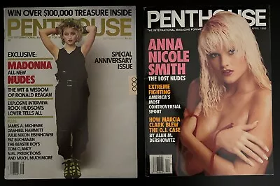 Penthouse (2)-Anna Nicole April 1996 & Madonna September 1987. Good Condition. • $19.99