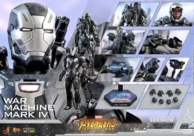 War Machine MK4: InfinityWar With Lighting Kit HotToys 1/6 Scale Figure Marvel • $275