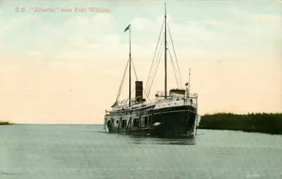 1910s Postcard Canadian Pacific Passenger Liner SS ALBERTA Near Fort William • £1.50