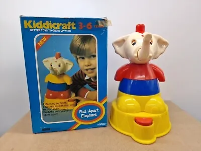 Vintage Kiddicraft Fall Apart Elephant Unused Box 1980's Old Stock Cool Retro  • $116.15