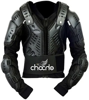 Motorcycle Full Body Armor Motorbike Jacket Spine Chest Racing Protector Black • $59.99