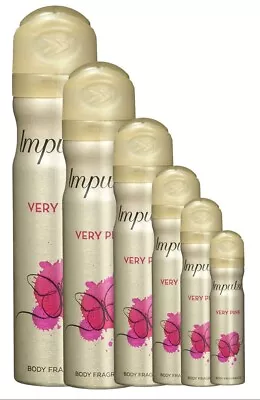 Impulse Very Pink Body Fragrance Spray 75 Ml X 6 • £11.45