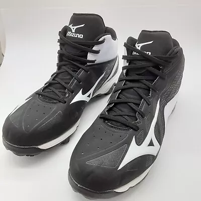 Mizuno Mens 9 Spike Advance Erupt 3 320509 9000 Black Baseball Cleats Shoe Sz 13 • $40.84