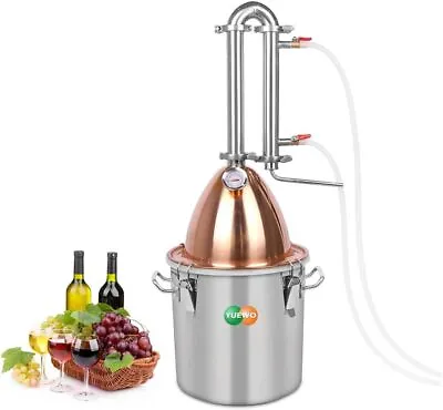 Alcohol Water Distiller Alembic Pot Still Stainless Steel With Copper Dome Top • $215