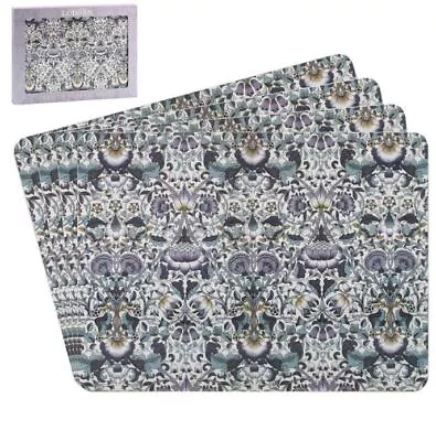 Official William Morris Blue Lodden Set Of 4 Table Cork Backed Place Mats New • £12.95