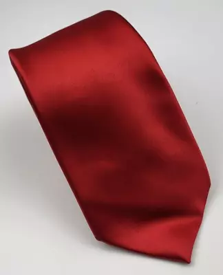 Apt. 9 Polyester Tie Red Solid Men Necktie Skinny Short Length 55 X 2.7/8 • $9.74