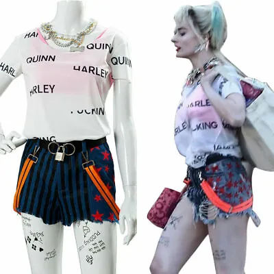 Cosplay Halloween Female Outfit T-shirt Harley Quinn Birds Of Prey Costume  • £22.79