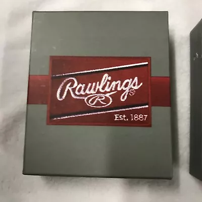 New!! Rawlings Baseball Stitch Leather Trifold Wallet RFID Protection Black New • $24