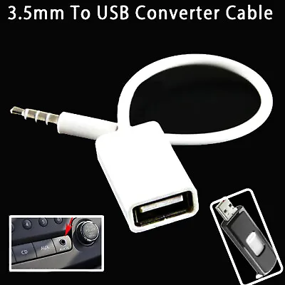 3.5mm Male AUX Audio Plug Jack To USB 2.0 Female Converter Cable Cord • $2.69