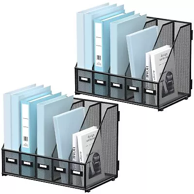 Desk Organizers Metal Desk Magazine File Holder With 5 Vertical Compartments ... • $82.40