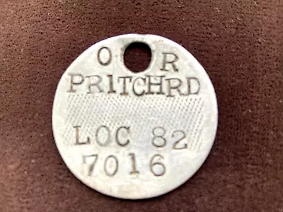 Vintage Cow Cattle Metal Ear Tag Round 1 3/4'' Pritchard Loc 82-7016 Tennessee • $7