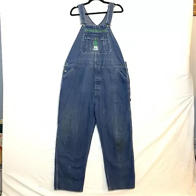 Liberty Overalls Mens 46 X 30 Blue Denim Carpenter Bib Grunge WorkWear Farm #3 • $24.95