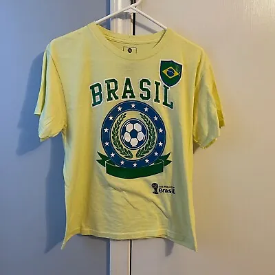 FIFA 2014 World Cup Brazil Short Sleeve T Shirt Yellow Youth 14/16 XL • $12.99