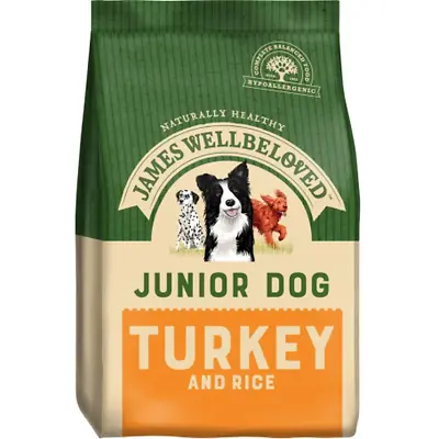 £63.45 • Buy James Wellbeloved Junior Dry Dog Food - Turkey & Rice - 15kg *Special Offer*