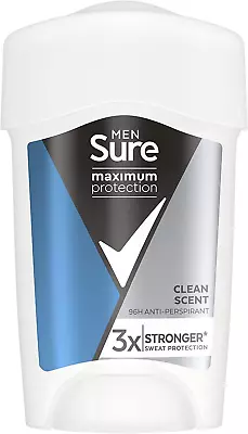 £5.54 • Buy Sure Maximum Protection Anti-Perspirant Clean Scent Deodorant Cream For Men,