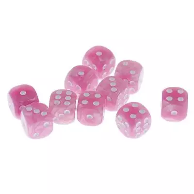 Set Of 10 6-sided Spot Dice D6 Table Games Role Play Game Props Pink • $14.64